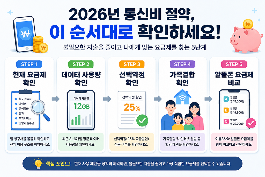 2026년 통신비 절약 방법과 요금제 비교
