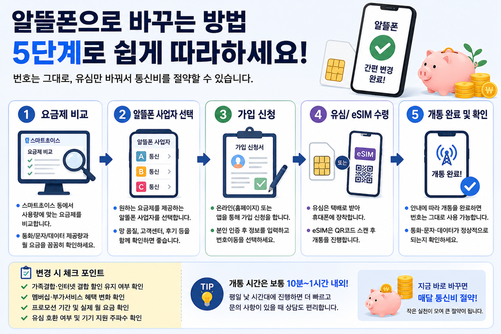 알뜰폰으로 바꾸는 방법 5단계로 쉽게 따라하세요!