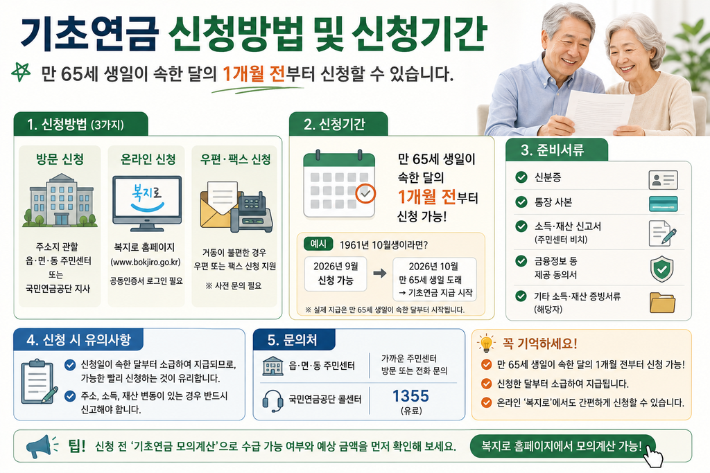 기초여금 신청방법 및 신청기