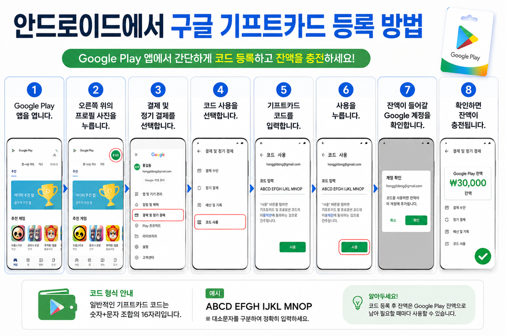 구글 기프트카드 등록방법